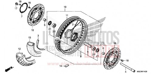 RUOTA ANTERIORE (CB1100CA/CAD) CB1100CAJ di 2018